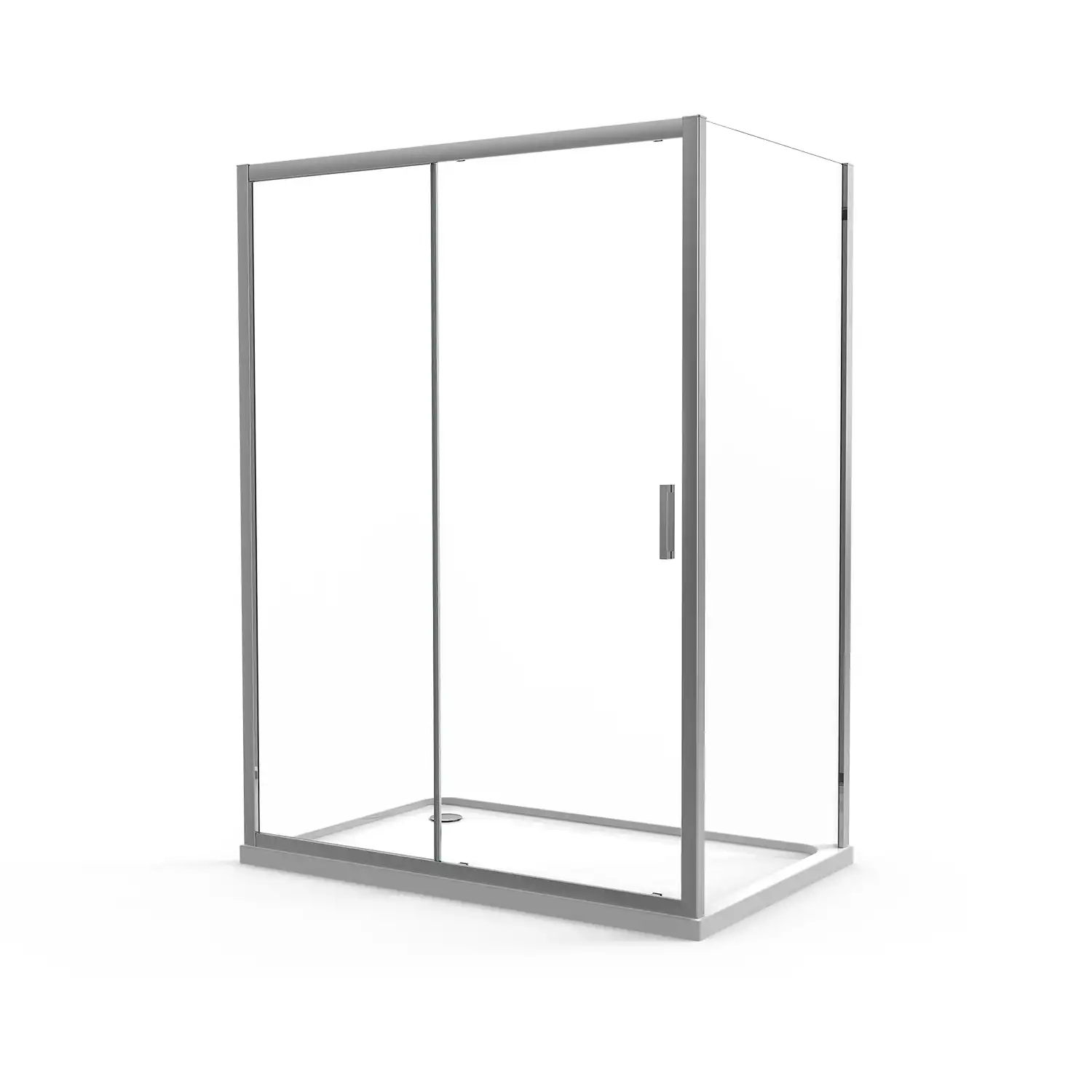 Box doccia angolare 90x140 cm in cristallo trasparente, con apertura 1 anta scorrevole e parete fissa | Vinagra