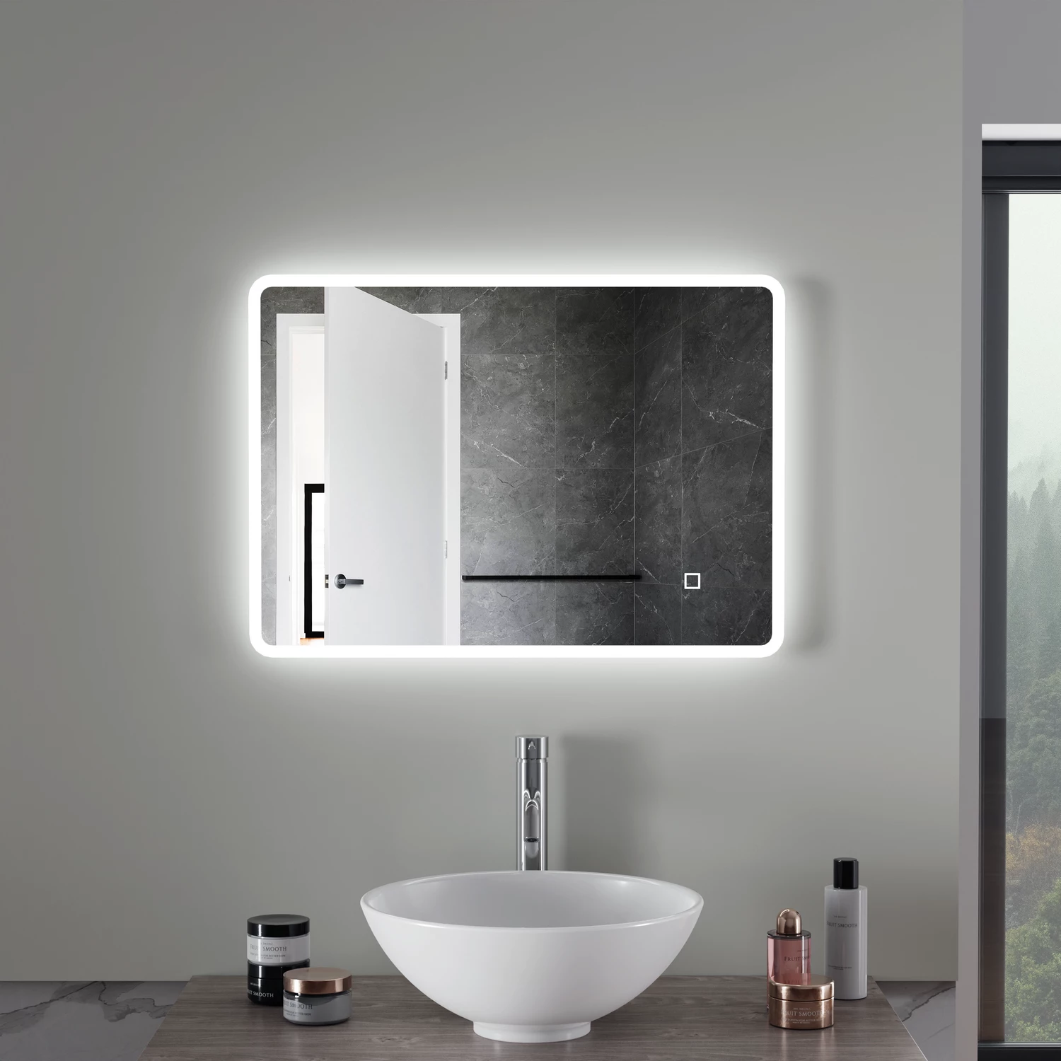 Specchio led bagno 70x140 cm reversibile con sensore touch-screen | Atria