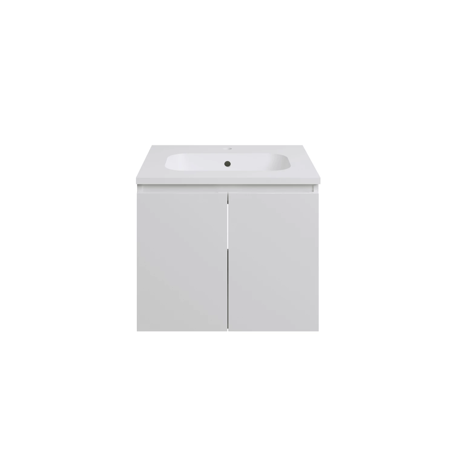 Mobile da bagno sospeso 60cm bianco lucido con lavabo in resina | Rata