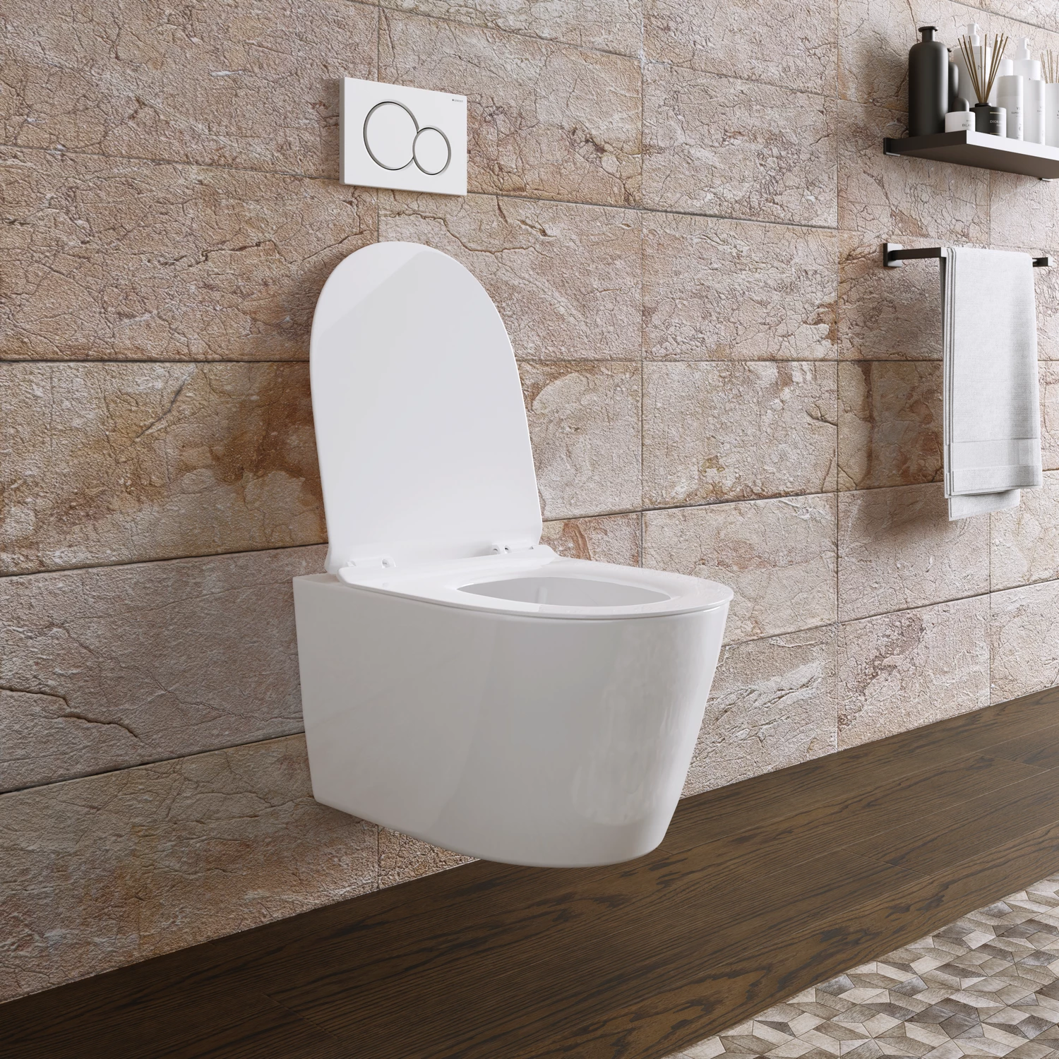 Vaso WC sospeso con sedile soft-close in termoindurente | New York