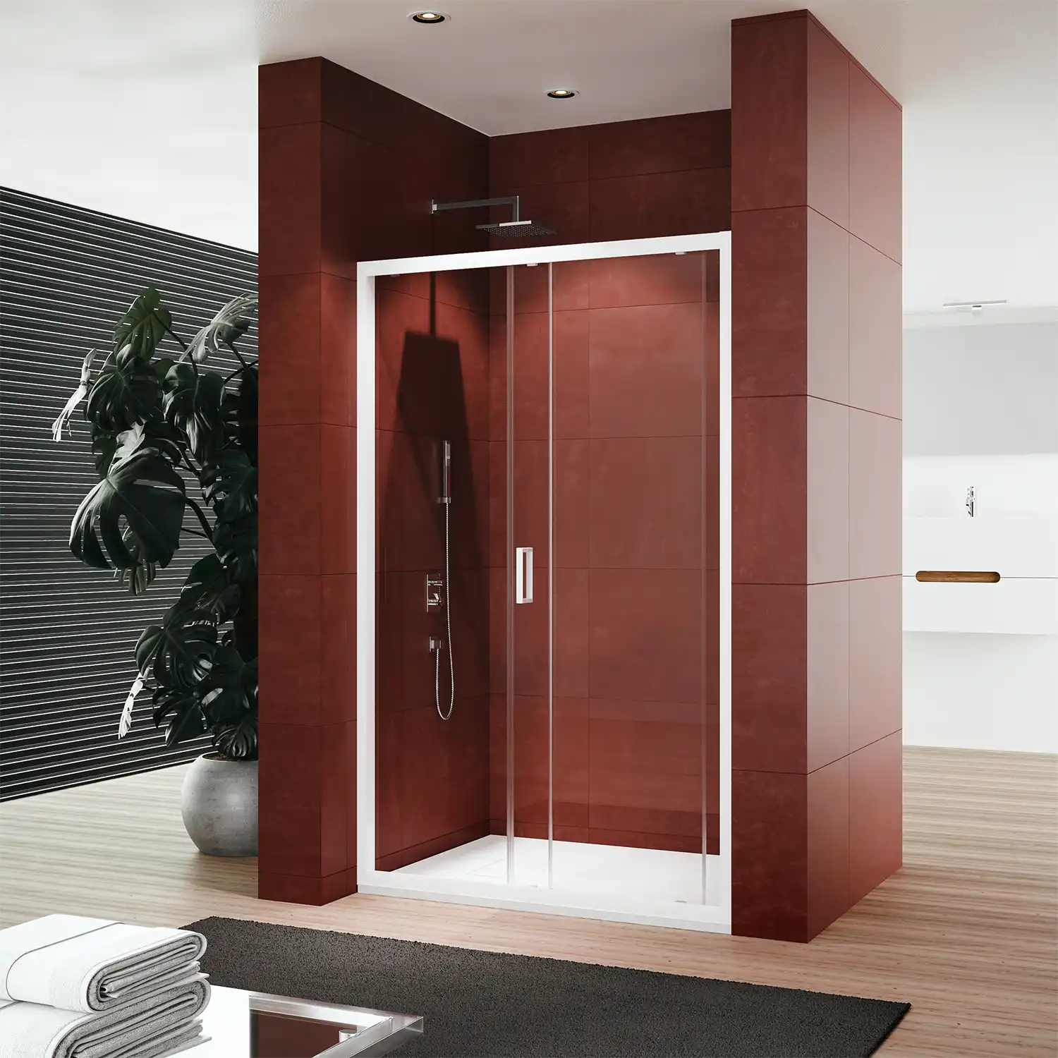 Porta doccia Maiorca con vetro trasparente da 4mm apertura scorrevole